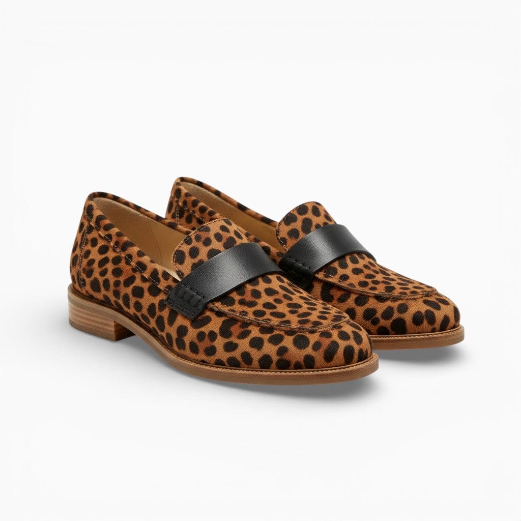 Mova London Footwear Leopard print / 2 ELEANOR Suede Pointed Loafers