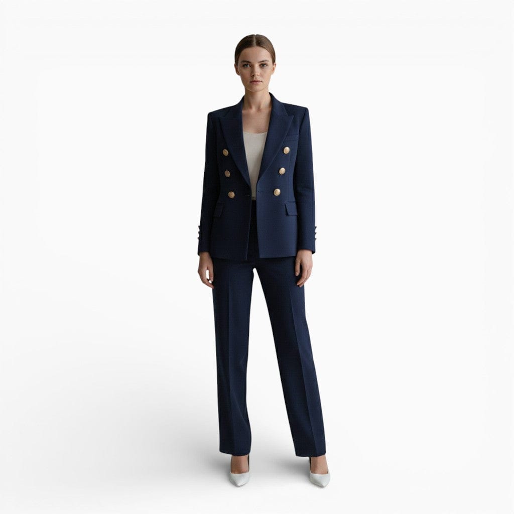 Mova London Jackets Blue / XS CLAIRE Slim Fit Cotton Blazer